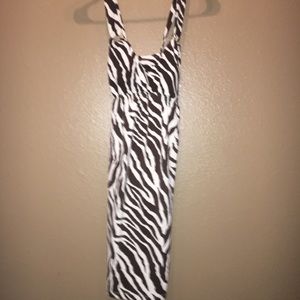 Brown & Cream Zebra Print Dress